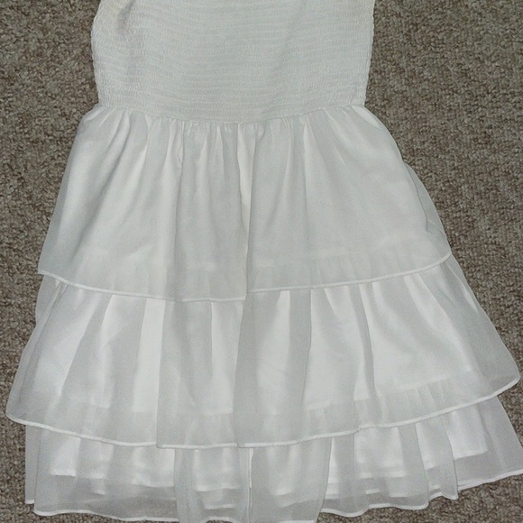 white square neck sleeveless ruffle mini dress - Picture 5 of 8